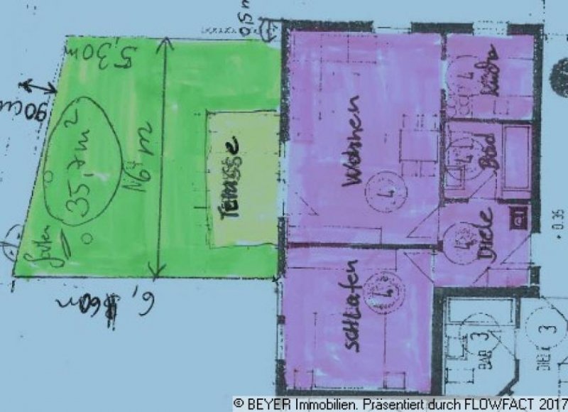 Dresden !!Preissenkung!!Schöne 2 Zi. Erdgeschosswohnung mit Terrasse im Villen-Viertel von Klotzsche Wohnung kaufen