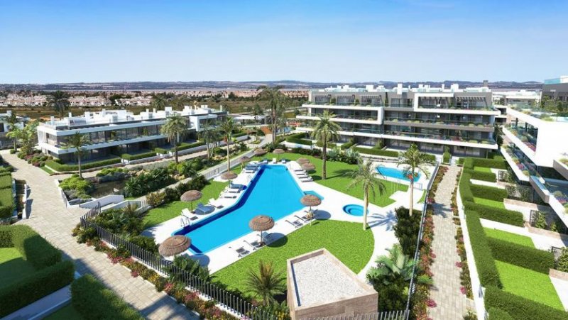 Torrevieja Penthouse-Wohnungen mit 3 Schlafzimmern, 2 Bädern, Dachterrasse, Kfz-Stellplatz, Gemeinschaftspools und beheizten Whirlpools