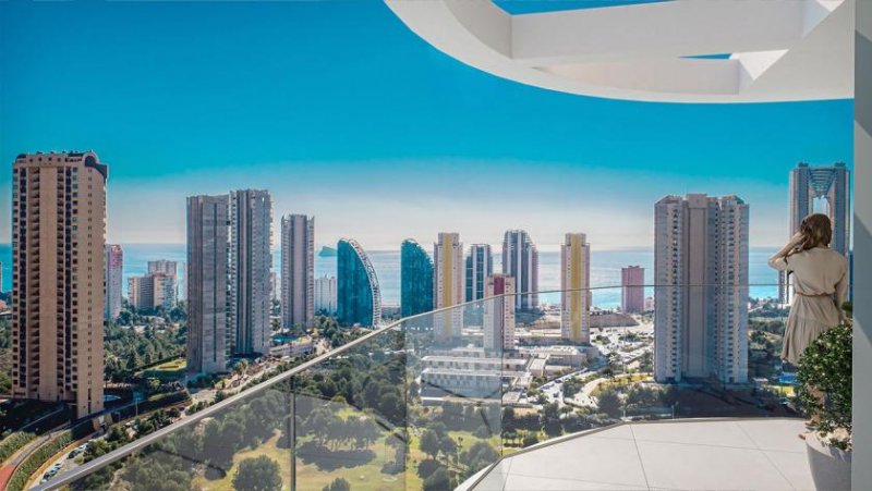 Benidorm Penthouse-Wohnungen mit 3 Schlafzimmern, 2 Bädern, Dachterrasse, Klimaanlage, Fußbodenheizung, Kfz-Stellplatz und Meerblick 1