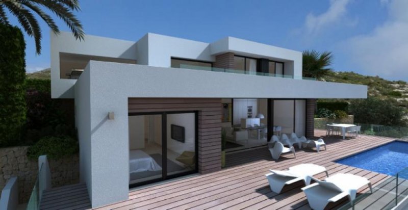 Cumbre del Sol ***Luxusvilla mit 3 Schlafzimmern, 3 Bädern, 1 Gäste-WC, Untergeschoss, Garage, Klimaanlage, Fußbodenheizung, Privatpool und