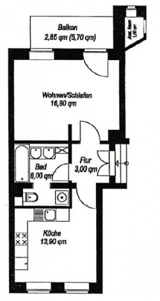 Leipzig CONNEWITZ + 1 RAUM WOHNUNG ZUM KAUF + ERDGESCHOSS + BALKON + PARKETT Wohnung kaufen