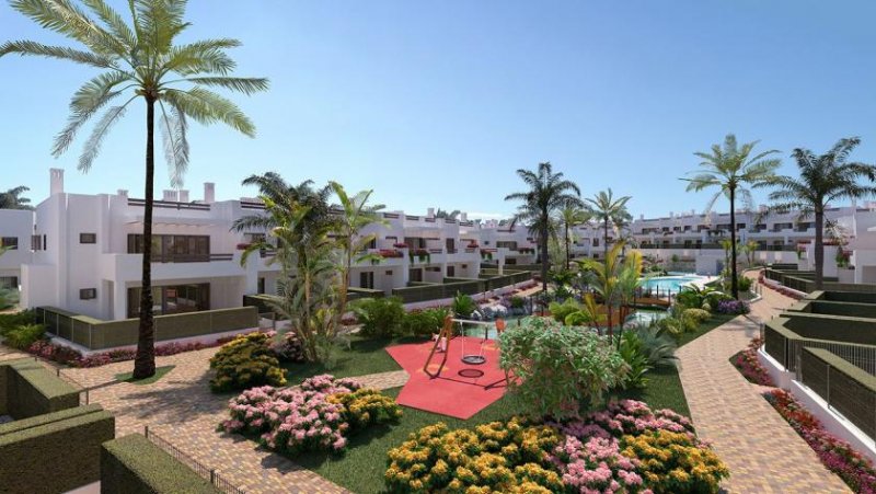 San Juan de los Terreros Erdgeschoss-Wohnungen mit 2 Schlafzimmern, 1 - 2 Bädern, Tiefgaragenstellplatz und Gemeinschaftspool in erster Linie am Strand