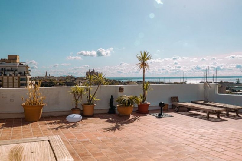 Palma de Mallorca Mallorca einzigartiges Penthouse in bester Lage von Santa Catalina mit Blick über das Meer und Gebirge Wohnung kaufen