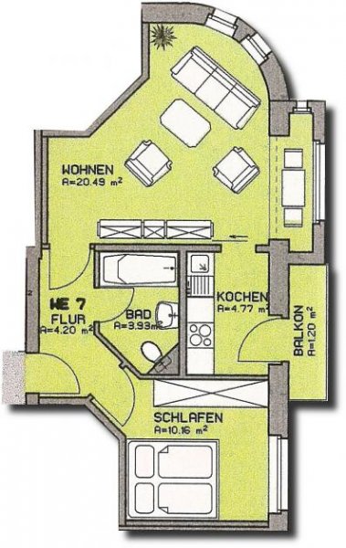 Zwickau Vermietete 2-Raum-Wohnung mit Balkon in attraktiver Lage! Wohnung kaufen