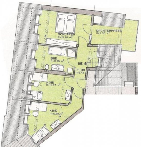 Zwickau Großzügige 4-Raum-Whg. mit Balkon, Dachterrasse, Whirlpool-Wanne und Tageslichtbad! Vermietet! Wohnung kaufen