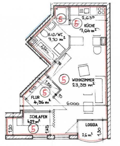 Treuen Modern geschnittene 1-Raum-Wohnung mit Loggia in Treuen! Vermietet, Aufzug! Wohnung kaufen