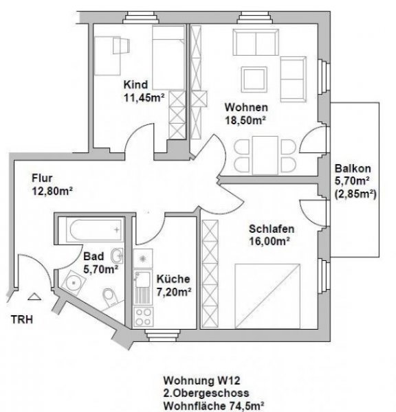 Chemnitz Große und vermietete 3-Zi. mit sonnigem Balkon, Lam., Wanne, SP und Aufzug und in ruhiger Lage! Wohnung kaufen