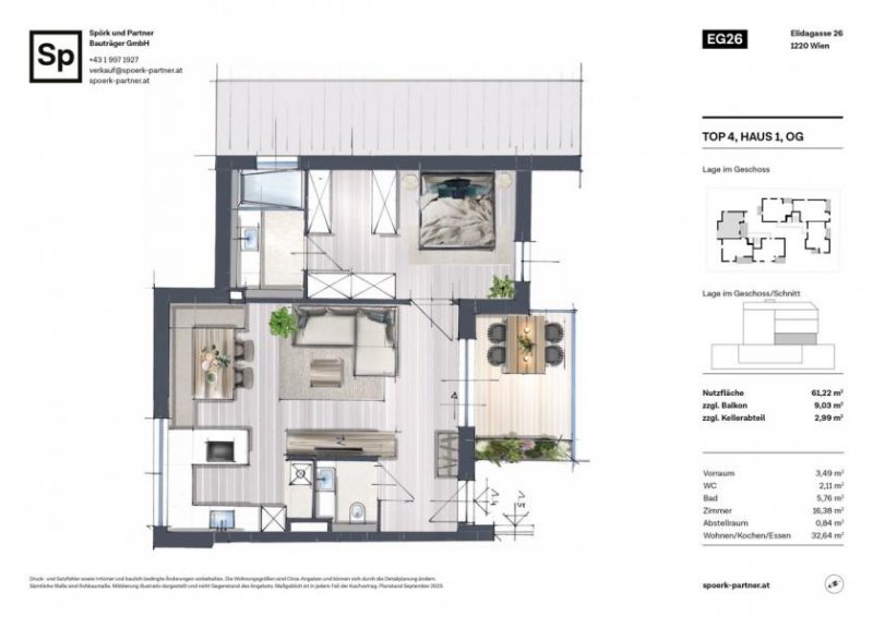 Wien, Donaustadt Moderne 2-Zimmer-Etagenwohnung mit Balkon – Exklusives Wohnen an der Alten Donau Wohnung kaufen