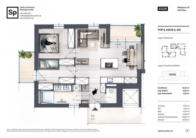 Wien, Donaustadt Moderne 3-Zimmer-Etagenwohnung mit Balkon – Wohnen an der Alten Donau Wohnung kaufen