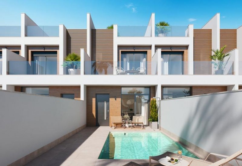 San Pedro del Pinatar Reihenhäuser mit 3 Schlafzimmern, 2 Bädern, Dachterrasse und Privatpool Haus kaufen