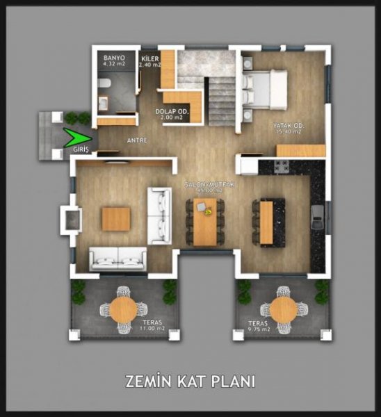 Fethiye 4 Schlafzimmer Neubauprojekt in Nif bei Yesilüzümlü ( Fethiye ) Haus kaufen