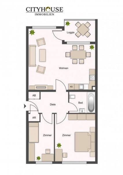 Köln CITYHOUSE: Gut geschnittene 2 Zimmer Wohnung mit Balkon, Keller und PKW Stellplatz Wohnung kaufen