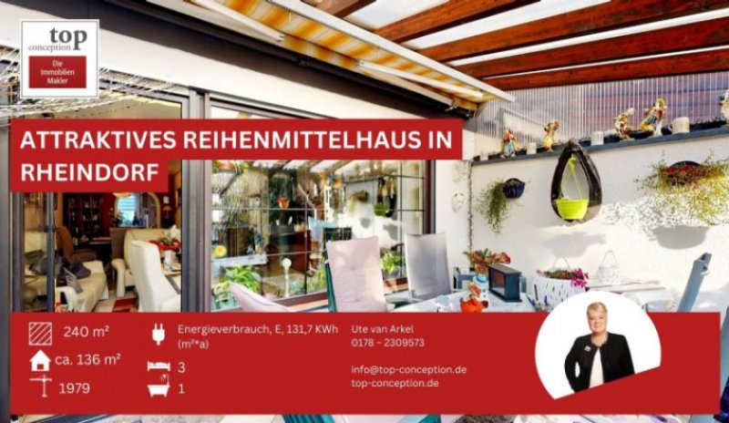 Leverkusen LEVERKUSEN/ RHEINDORF: Attraktives Reihenmittelhaus in Rheindorf *provisionsfrei* Haus kaufen