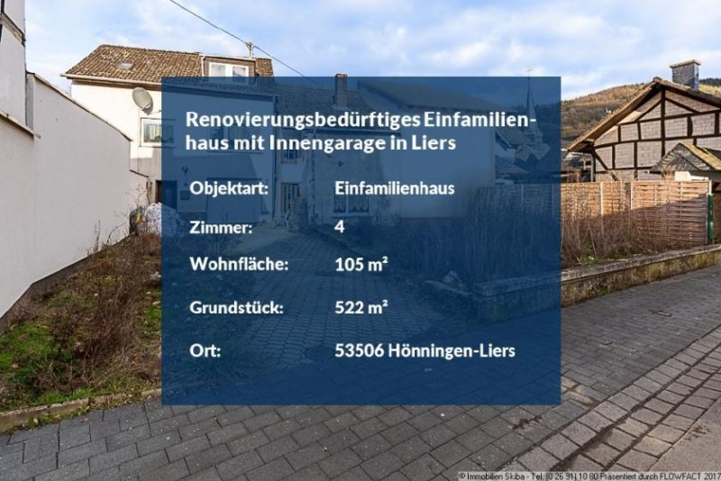 Hönningen Renovierungsbedürftiges Einfamilienhaus mit Innengarage und Garten in Liers an der Ahr Haus kaufen