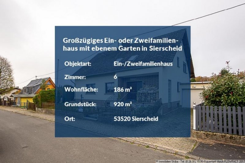 Sierscheid Großzügiges Ein- oder Zweifamilienhaus mit ebenem Garten und Garage in Sierscheid Haus kaufen