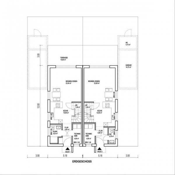 St. Augustin SANKT AUGUSTIN HANGELAR, 4 NEUBAU Doppelhaushälften ca. 140 m² Wfl. 5-6 Zimmer, Garage möglich Haus kaufen