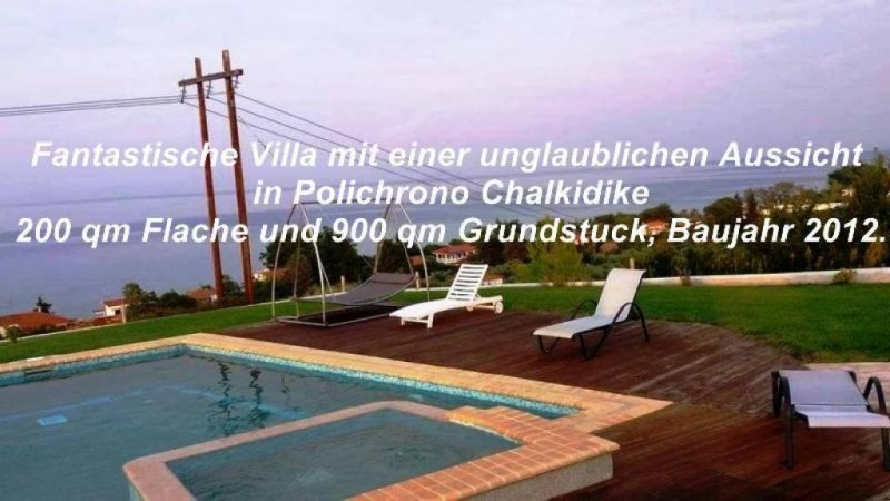 Poluchrono Chalkidiki Fantastische Villa mit einer unglaublichen Aussicht in Polichrono Chalkidike 200 qm Fläche und 900 qm Grundstück Baujahr 2012.