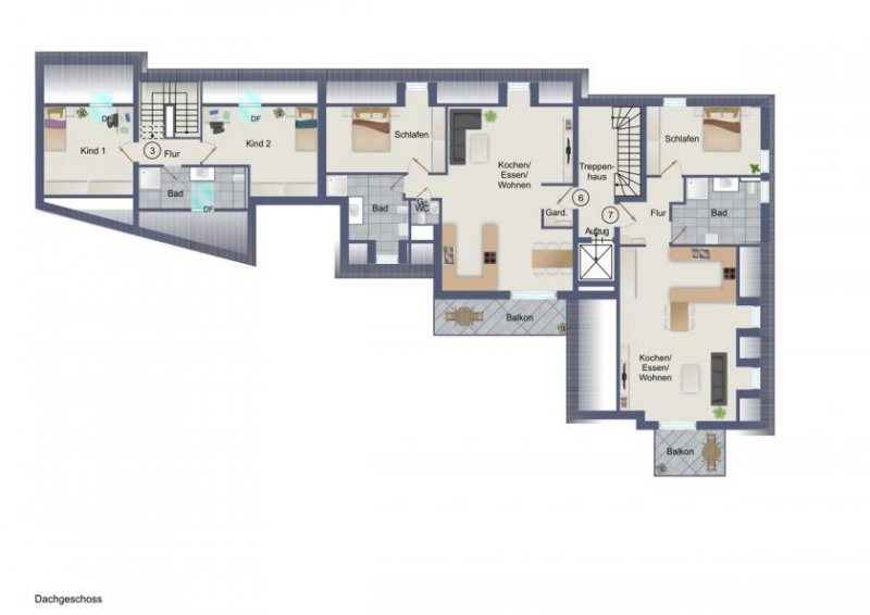 Aschaffenburg DIETZ: Bauträgergrundstück mit Baugenehmigung für ein 7-Familienhaus mit 640m² Wohnfläche! Grundstück kaufen