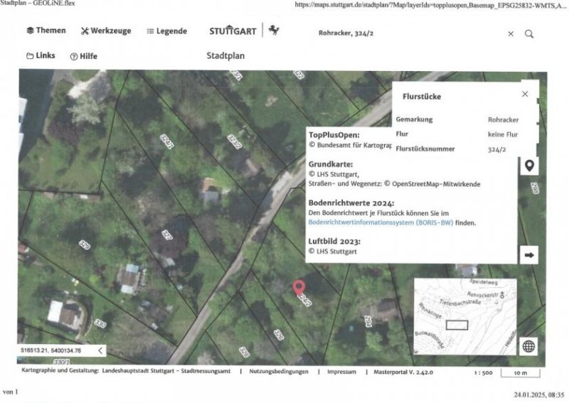 Stuttgart Freizeitgrundstück / Gartengrundstück in sonniger Lage in Rohracker / Hedelfingen zu verkaufen. Grundstück kaufen