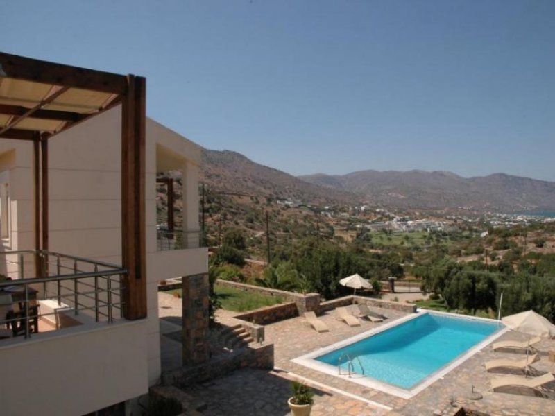 Elounda, Lasithi, Kreta 2-Villen-Anwesen mit Pool, Meerblick in der gehobenen Gegend von Elounda Haus kaufen