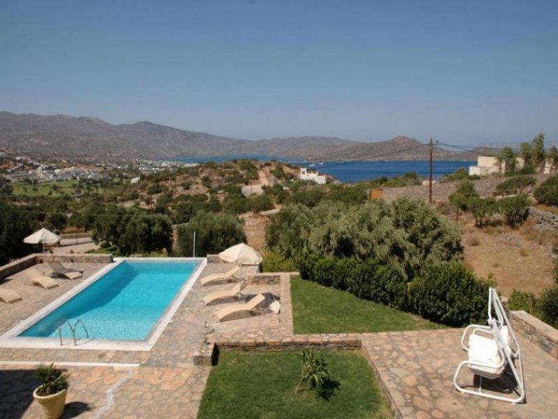 Elounda, Lasithi, Kreta 2-Villen-Anwesen mit Pool, Meerblick in der gehobenen Gegend von Elounda Haus kaufen