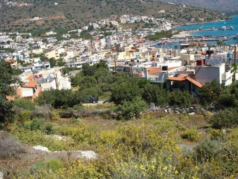 Elounda, Lasithi, Kreta Baugrundstück mit Meerblick (3436 m2) direkt an der Ortsgrenze von Elounda Grundstück kaufen