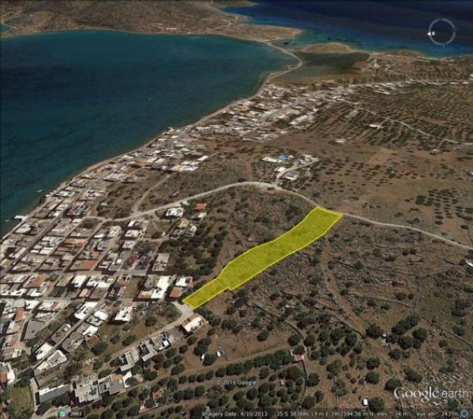 Elounda, Lasithi, Kreta Baugrundstück mit Meerblick (3436 m2) direkt an der Ortsgrenze von Elounda Grundstück kaufen