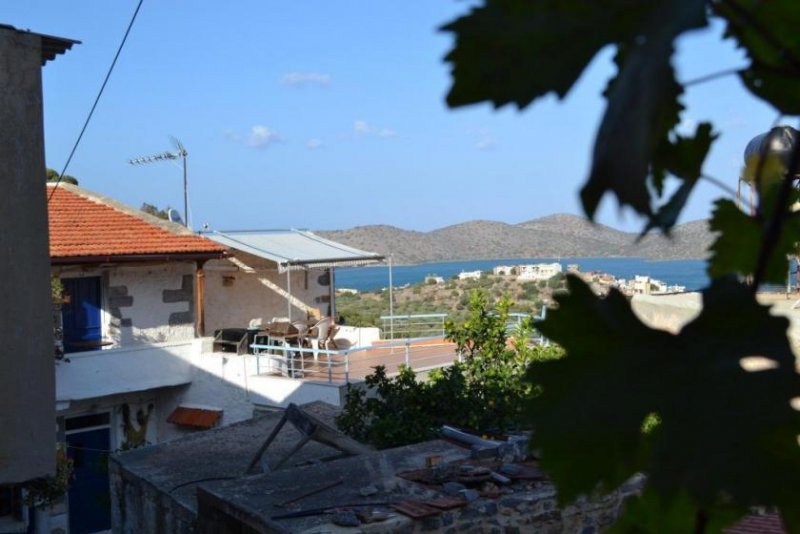 Pano Elounda, Elounda, Lasithi, Kreta 3-Bett-Ferienhaus mit herrlichem Meerblick und schönem Innenhof. Elounda Haus kaufen