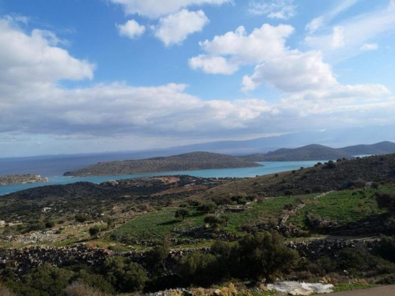 Plaka, Elounda, Lasithi, Kreta Bauland mit herrlichem Meer- und Inselblick in Plaka, Elounda Grundstück kaufen