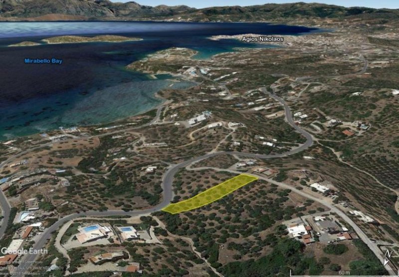 Agios Nikolaos, Lasithi, Kreta Grundstück mit Meerblick, 1367 m2, am Stadtrand von Agios Nikolaos Grundstück kaufen