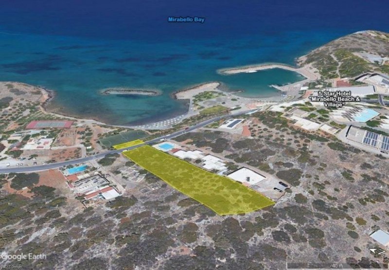 Agios Nikolaos, Lasithi, Kreta Prime Meer Baugrundstück neben großen Hotel und Strand Grundstück kaufen