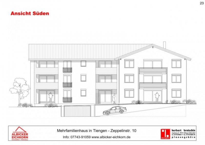 Waldshut-Tiengen 3 Zi. OG mit Balkon ca. 97 m² - Wohnung 12 - Zeppelinstr. 10, 79761 Waldshut-Tiengen - Neubau Wohnung kaufen