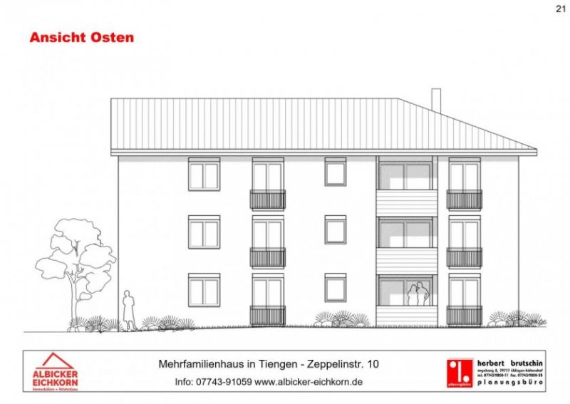 Waldshut-Tiengen 3 Zi. OG mit Balkon ca. 97 m² - Wohnung 8 - Zeppelinstr. 10, 79761 Waldshut-Tiengen - Neubau Wohnung kaufen