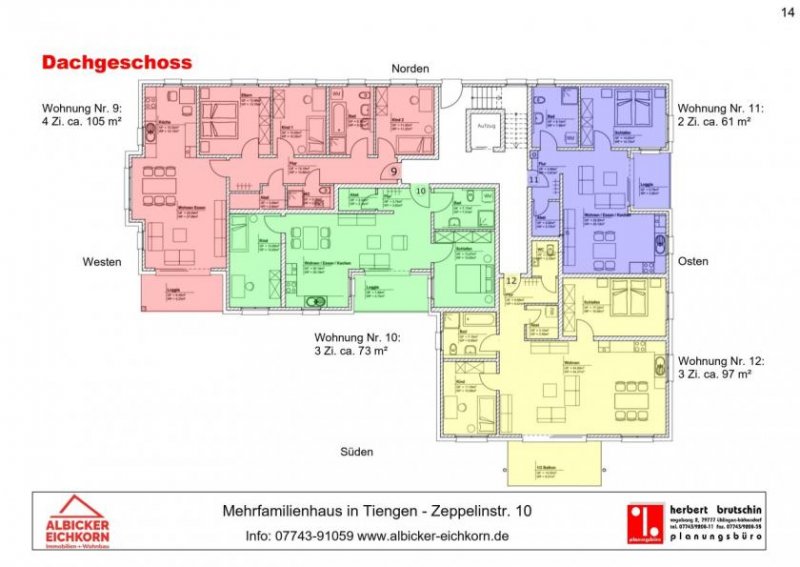 Waldshut-Tiengen 4 Zi. DG mit Loggia ca. 105 m² - Wohnung 9 - Zeppelinstr. 10, 79761 Waldshut-Tiengen - Neubau Wohnung kaufen