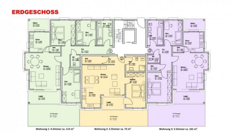 Klettgau 2 Zi. EG mit Terrasse ca. 75 m² - Wohnung 2 - Hauptstr. 71, 79771 Klettgau-Erzingen - Neubau Wohnung kaufen