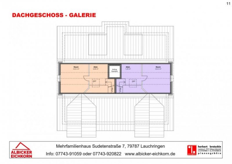 Lauchringen 4 Zi. DG mit Balkon inkl. Galerie ca. 109 m² - Wohnung 5 - Sudetenstr. 7a, 79787 Lauchringen - Neubau Wohnung kaufen