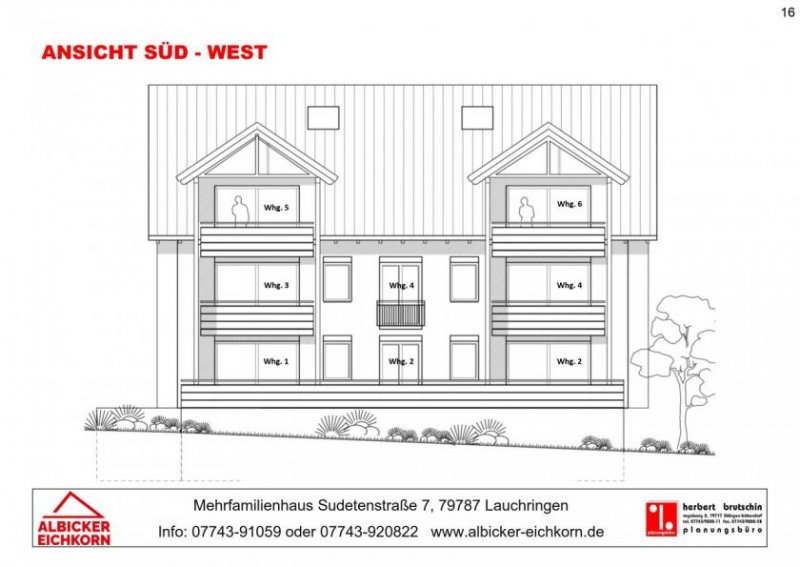 Lauchringen 4 Zi. DG mit Balkon inkl. Galerie ca. 110 m² - Wohnung 6 - Sudetenstr. 7a, 79787 Lauchringen - Neubau Wohnung kaufen