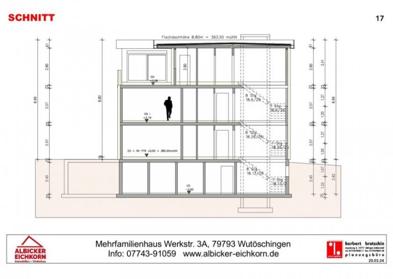 Wutöschingen 3 Zi. DG mit Dachterrasse ca. 108 m² - Wohnung 8 - Werkstraße 3a, 79793 Wutöschingen - Neubau Wohnung kaufen