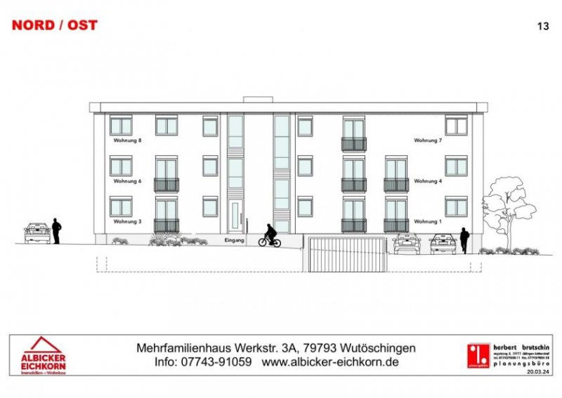 Wutöschingen 3 Zi. OG mit Balkon ca. 91 m² - Wohnung 4 - Werkstraße 3a, 79793 Wutöschingen - Neubau Wohnung kaufen