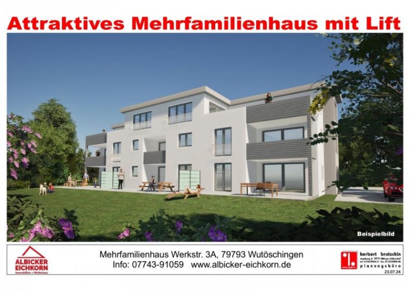 Wutöschingen 4 Zi. DG mit Dachterrasse ca. 126 m² - Wohnung 7 - Werkstraße 3a, 79793 Wutöschingen - Neubau Wohnung kaufen