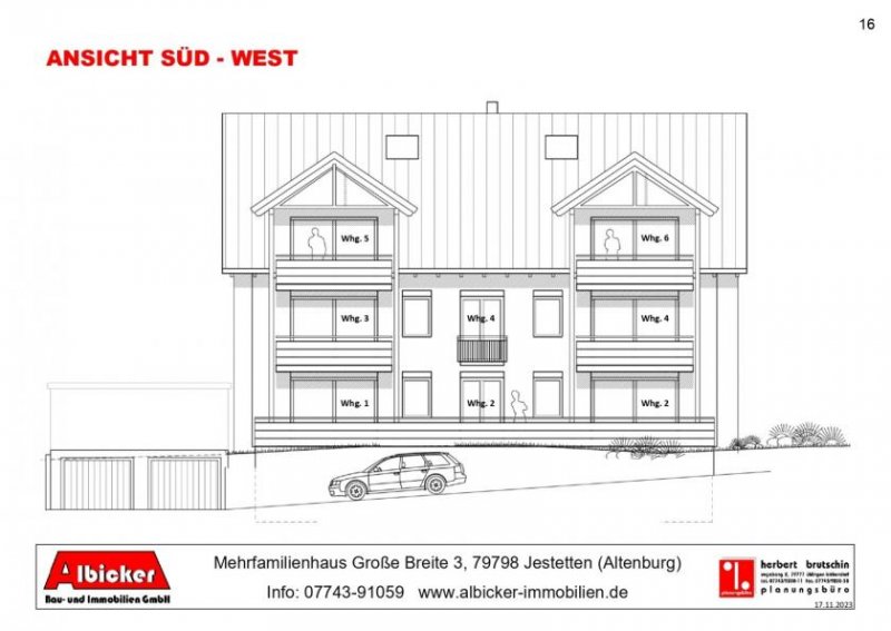 Jestetten 3 Zi. + Galerie DG mit Balkon ca. 104 m² mit Lift, Klimafreundlicher Neubau- Jestetten Altenburg Wohnung kaufen