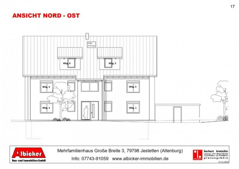 Jestetten 3 Zi. + Galerie DG mit Balkon ca. 104 m² mit Lift, Klimafreundlicher Neubau- Jestetten Altenburg Wohnung kaufen