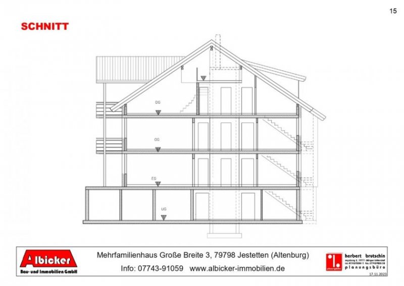 Jestetten 3 Zi. + Galerie DG mit Balkon ca. 104 m² mit Lift, Klimafreundlicher Neubau- Jestetten Altenburg Wohnung kaufen