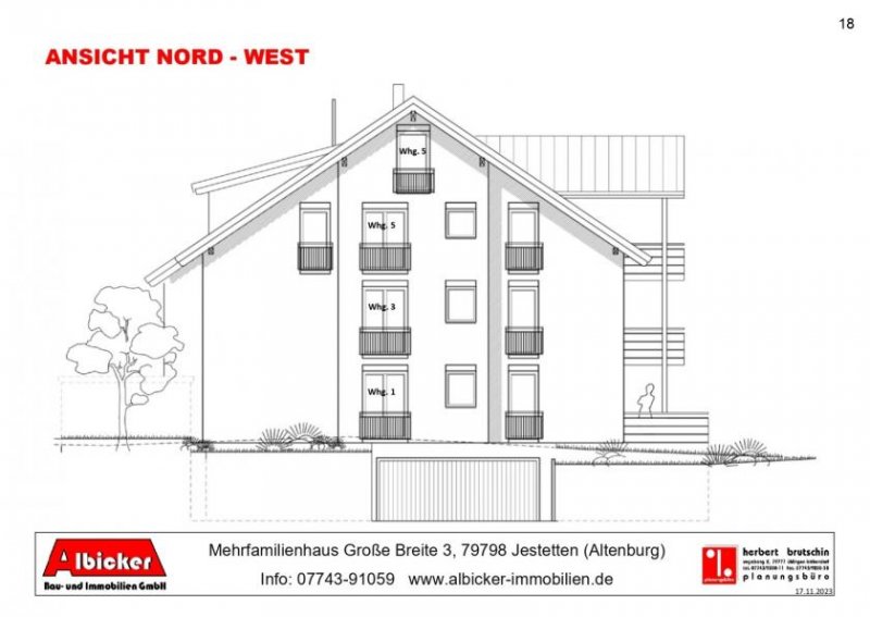 Jestetten 3 Zimmerwohnung EG-Whg. 1 mit Terrasse ca. 89 m² mit Lift, Klimafreundlicher Neubau- Jestetten Altenburg Wohnung kaufen