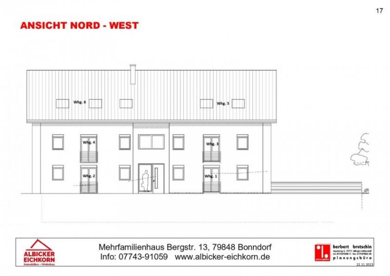 Bonndorf im Schwarzwald 3 Zi. DG mit Galerie und Balkon ca. 100 m² - Wohnung 6 - Bergstr. 13, 79848 Bonndorf-Neubau mit Lift Wohnung kaufen