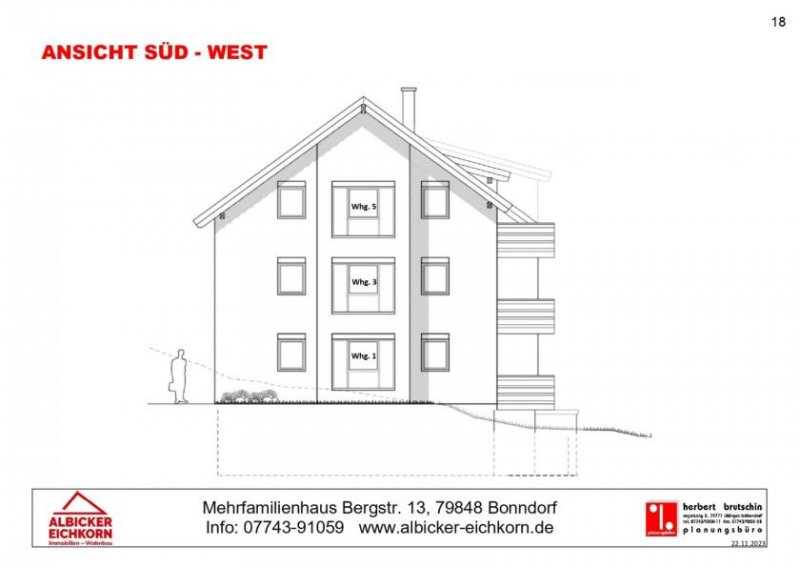 Bonndorf im Schwarzwald 3 Zi. DG mit Galerie und Balkon ca. 100 m² - Wohnung 6 - Bergstr. 13, 79848 Bonndorf-Neubau mit Lift Wohnung kaufen