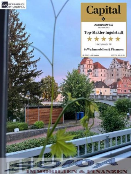 Neuburg an der Donau Leopoldineninse! Schöne 2 Zimmer Wohnung mit Balkon mit Blick auf das Schloss in einer beliebten Lage in der Stadtmitte in -