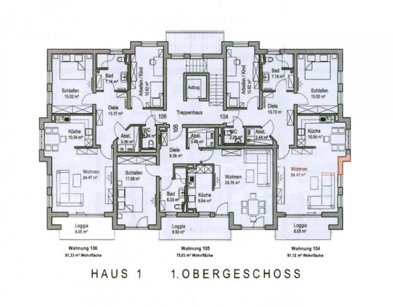 Kirchham Neubau - Exklusive 3 Zimmer Luxus Eigentumswohnung in 9 Fam. Haus / - 1.Stock mit Balkon Wohnung kaufen