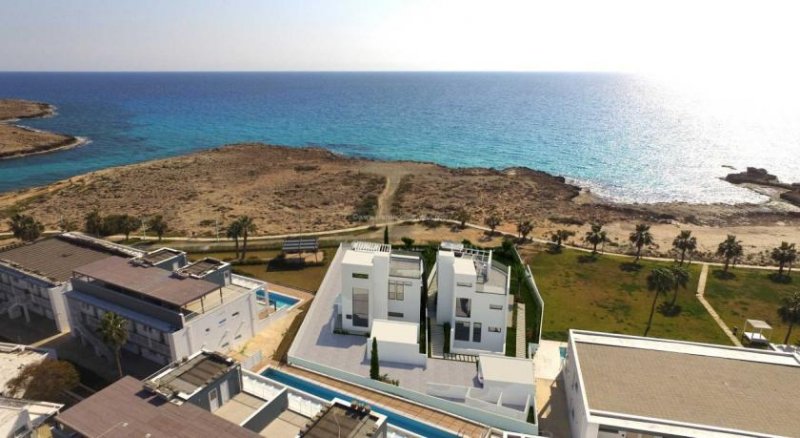 Ayia Napa 4 bedroom, 6 bathroom detached villa on a 834m2 plot with sea front location, elevator, roof garden and jacuzzi in a superb of