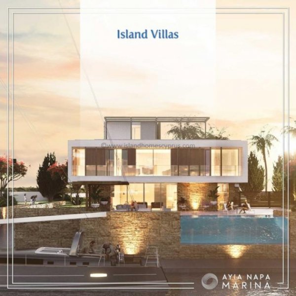 Ayia Napa Unique seafront 3 bedroom, 3 bathroom villa, situated on a man-made island on Ayia Napa marina - - MAA104DP.Built to the Haus